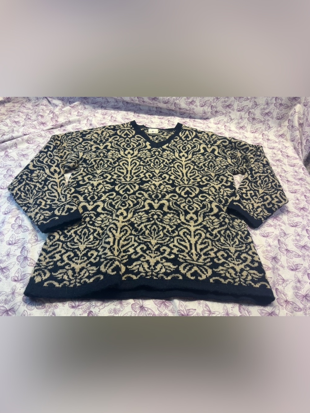 ⚛️Vintage Jacquard Patterned V-Neck Sweater